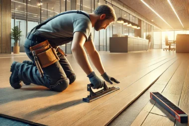 dall%c2%b7e-2025-02-16-13-00-14-a-highly-realistic-image-of-a-professional-worker-installing-a-laminate-floor-in-a-commercial-space-the-worker-is-carefully-aligning-and-clicking-tog